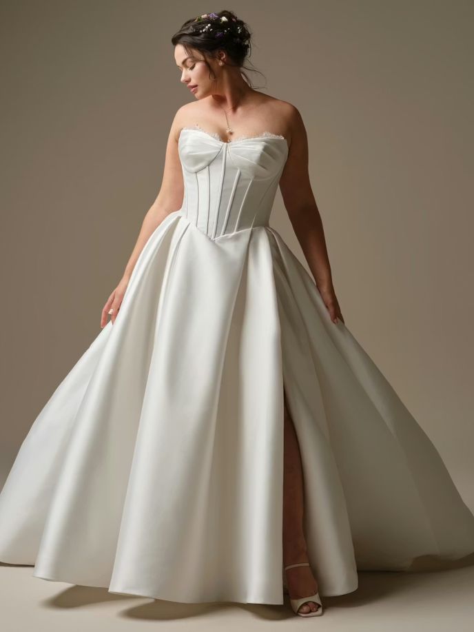 Rebecca Ingram 29 Rebecca Ingram Zorina wedding dress, peakaboo lace trim